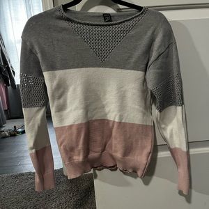 SHEIN sweater, grey, white and pink!